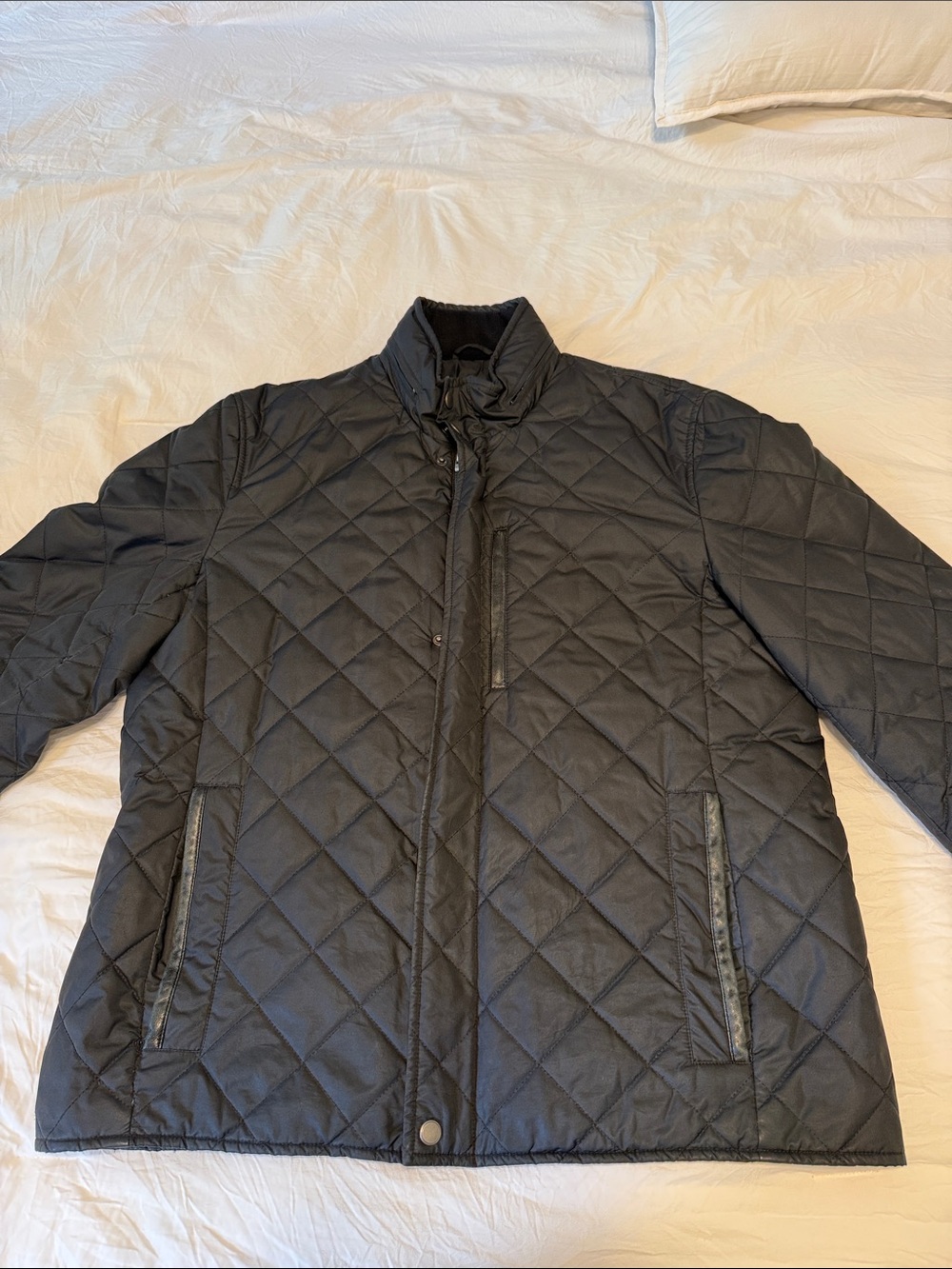 Cole Haan Quilted Black Lightweight Shirt Jacket